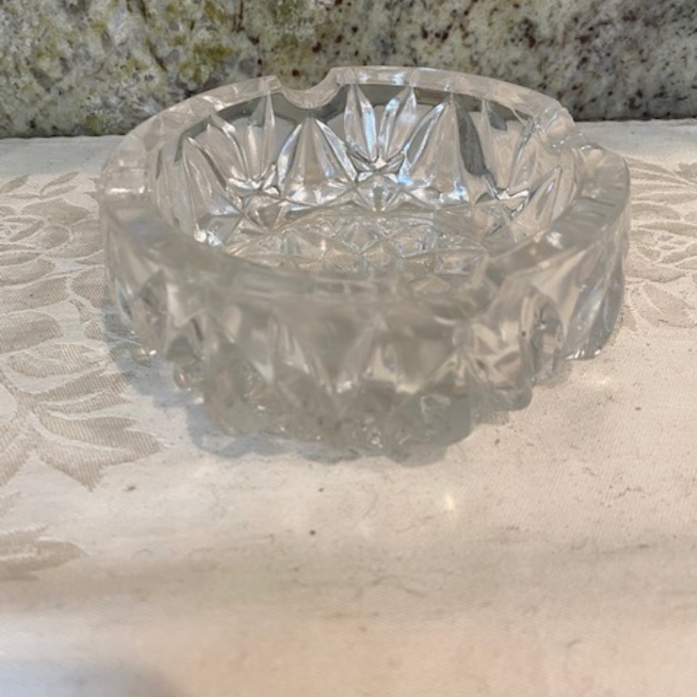 crystal ashtray vintage round